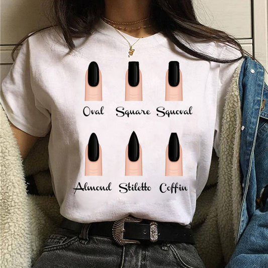 Style Nail Print Ladies T-Shirt