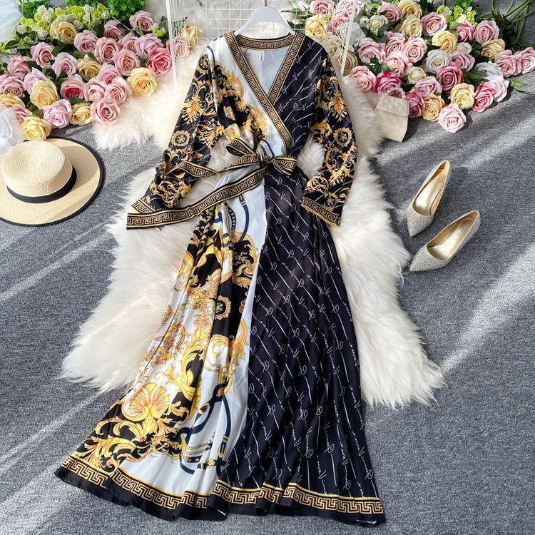 French Mori Style V-neck Dress Fashion Big Swing