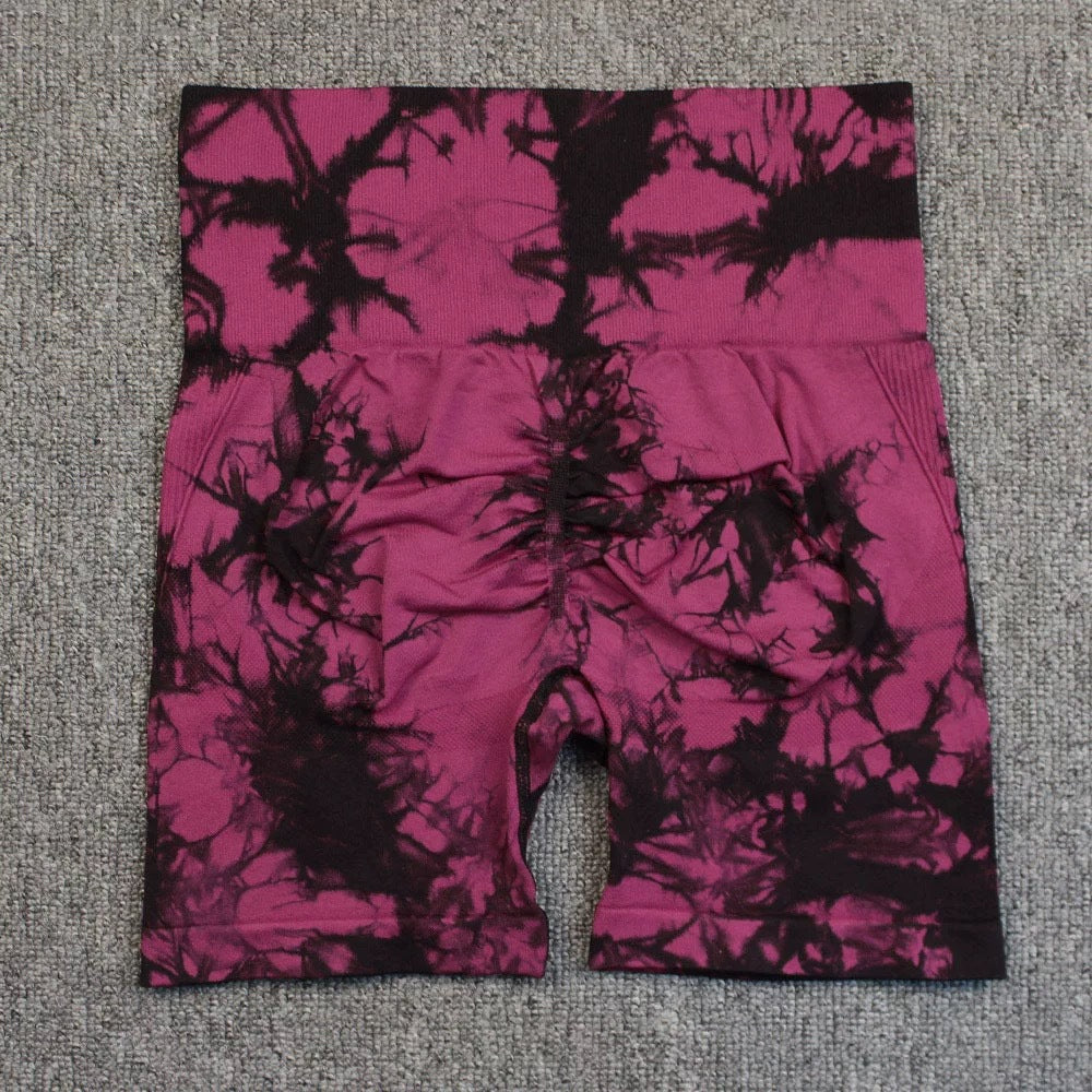 Tie-dye Printed Yoga Pants Summer Quick-drying Fitness Shorts