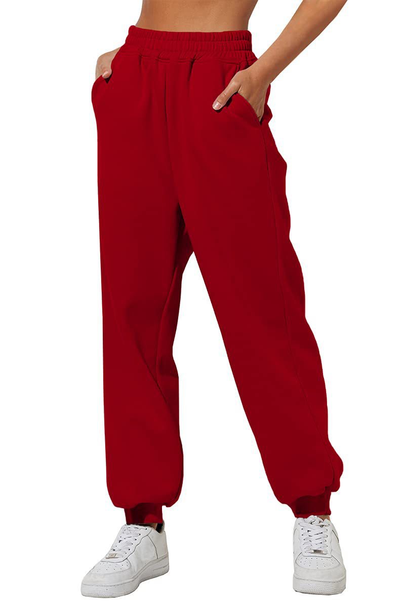 Trousers With Pockets High Waist Loose Jogging Sports Pants