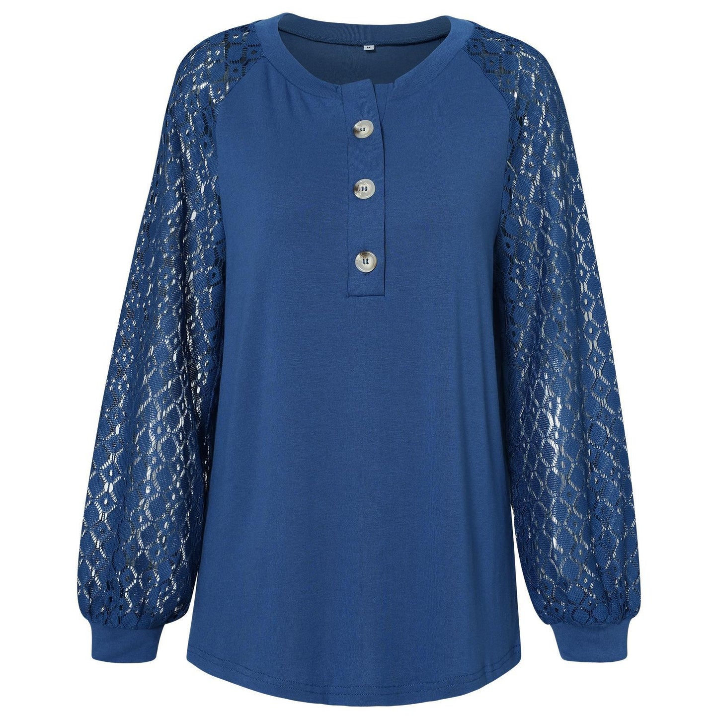 Casual Lace Button Top Women