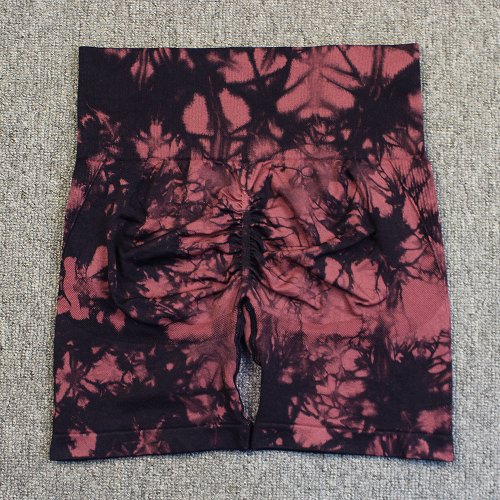 Tie-dye Printed Yoga Pants Summer Quick-drying Fitness Shorts